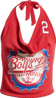 BOYS LIE Sporty Spice Graphic Halter Crop Top
