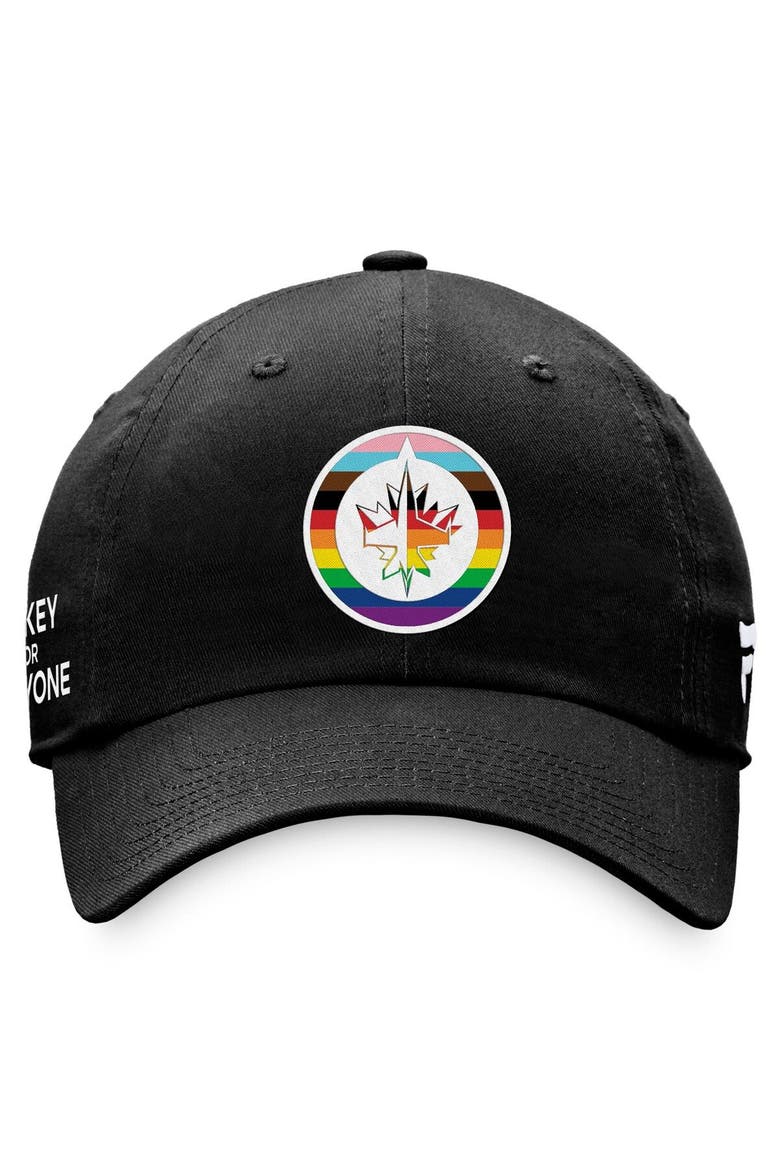 Men's Fanatics Branded Black Winnipeg Jets Team Logo Pride Adjustable Hat, Alternate, color, Black