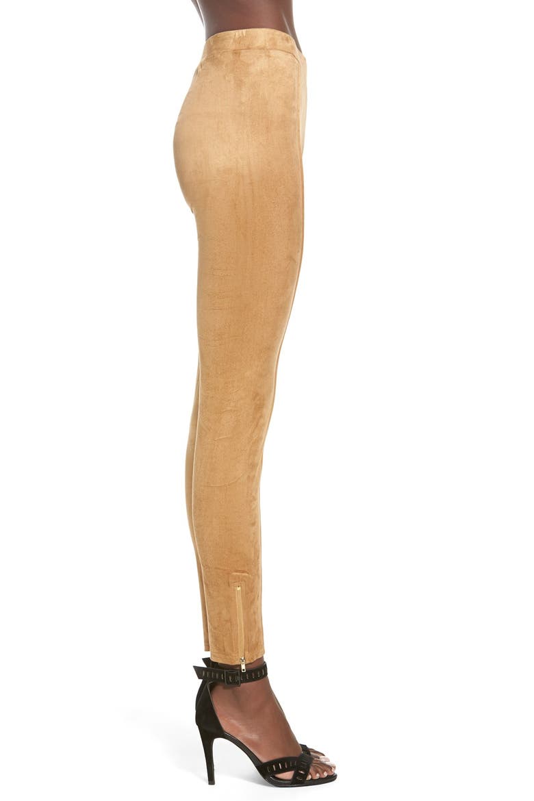 Faux Suede Leggings, Alternate, color, TAN DALE