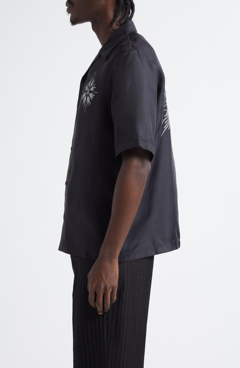 Starburst Crystal Silk Camp Shirt