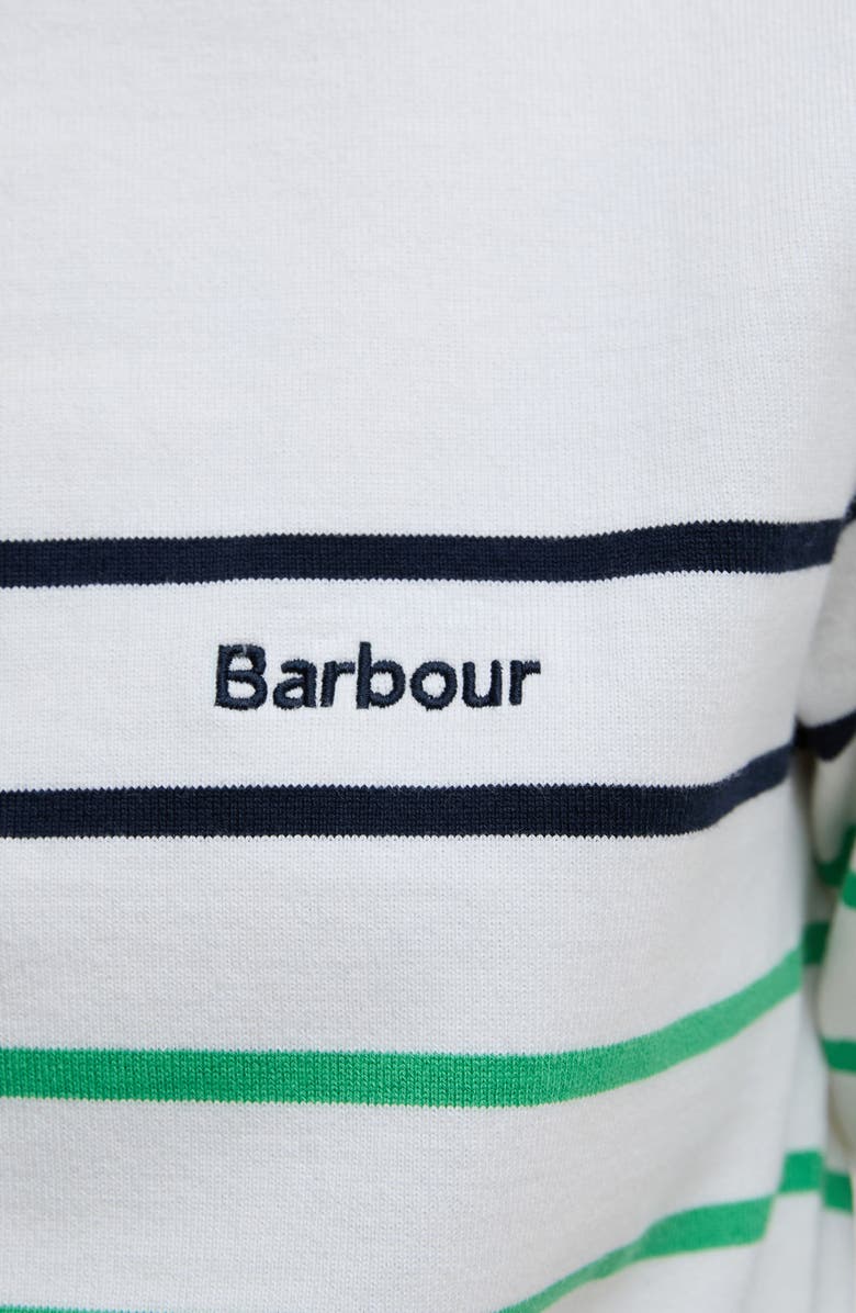 Barbour Hawkins Stripe Long Sleeve Cotton Top, Alternate, color, Cloud Stripe