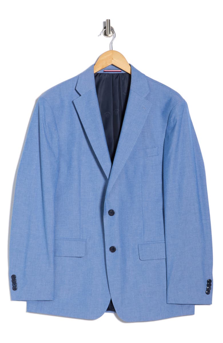Tommy Hilfiger Two Button Notch Lapel Woven Sport Coat, Alternate, color, Blue Solid