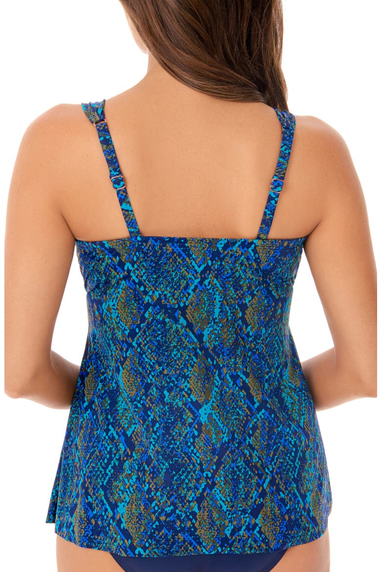 Basilisk Plunge Underwire Tankini Top, Alternate, color, BLUE/GREEN MLT