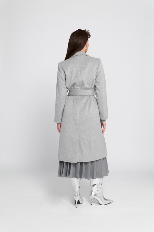 Elle Collection Elle Melton Wrap Coat In Gray