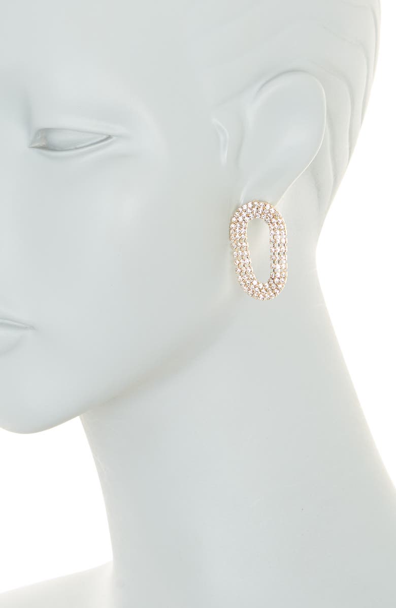 Adornia Pavé Cascade Oval Hoop Earrings, Alternate, color,