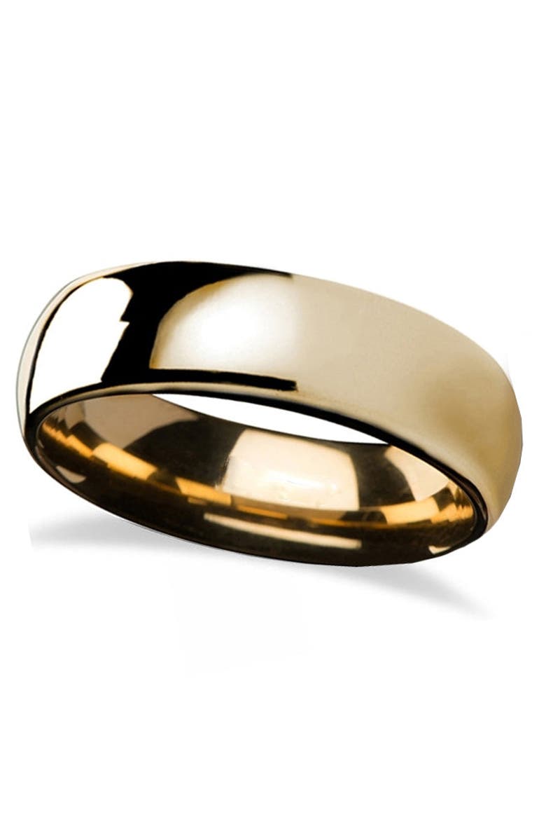 ALLUREZ Domed Gold Tungsten Wedding Band, Main, color, Tungsten