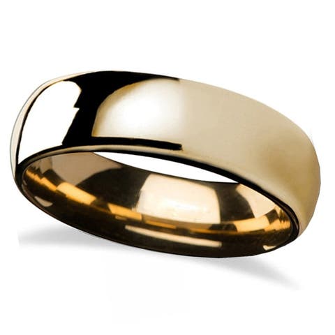 Domed Gold Tungsten Wedding Band