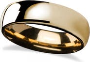 ALLUREZ Domed Gold Tungsten Wedding Band