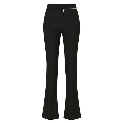 Zip Detail Skinny Women Flare Pant