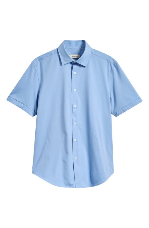 Miles OoohCotton® Solid Short Sleeve Button-Up Shirt