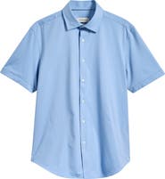 Bugatchi Miles OoohCotton® Solid Short Sleeve Button-Up Shirt