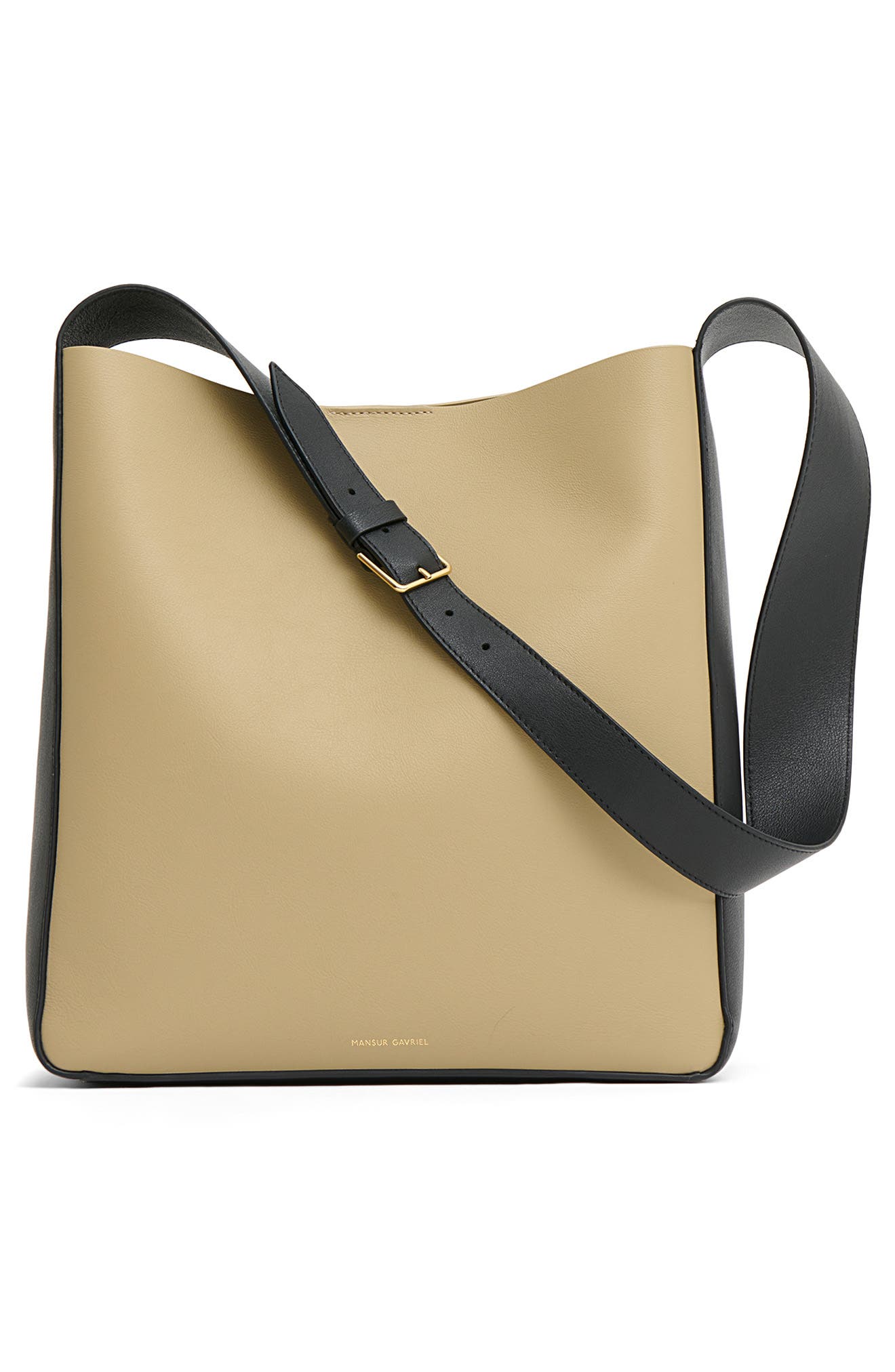 Mansur Gavriel Box Tote, Alternate, color, Khaki/ Black