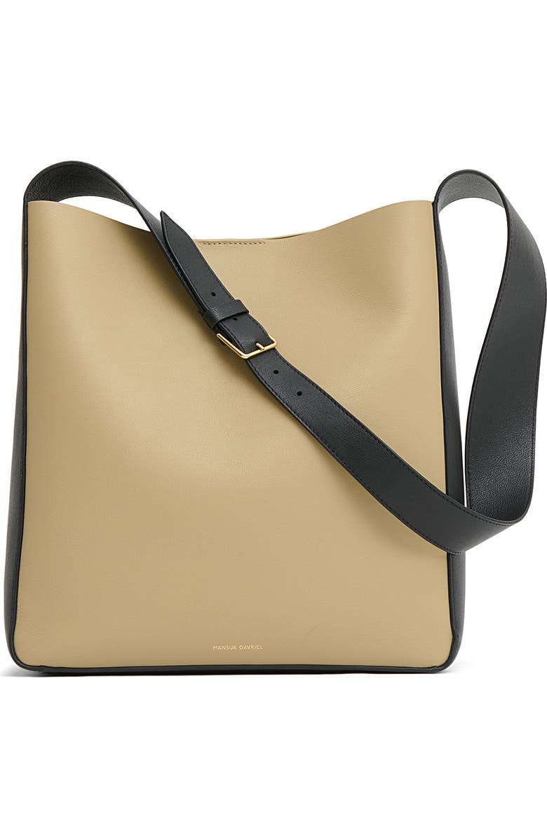 Mansur Gavriel Box Tote, Alternate, color, Khaki/ Black