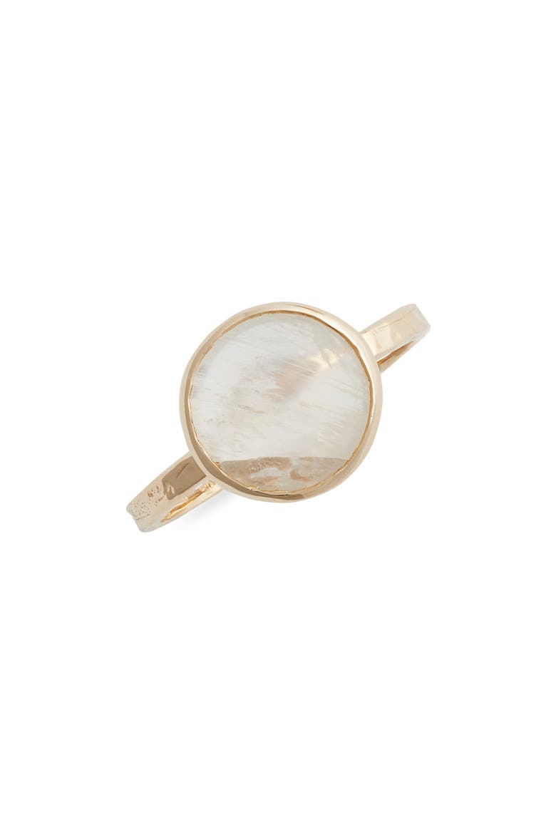 Classique Moonstone Bezel Ring, Main, color, WHITE