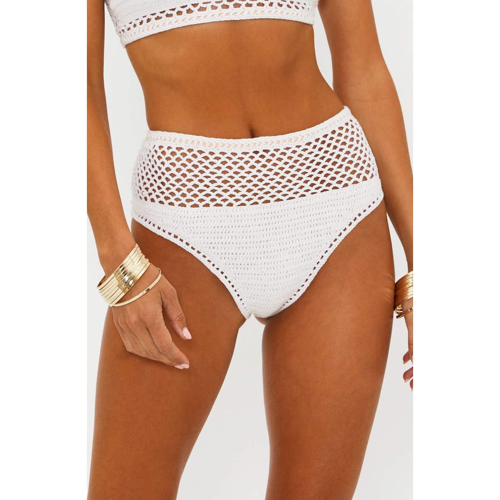 BEACH RIOT BEACH RIOT BRINLEY HIGH WAIST OPEN KNIT BIKINI BOTTOMS