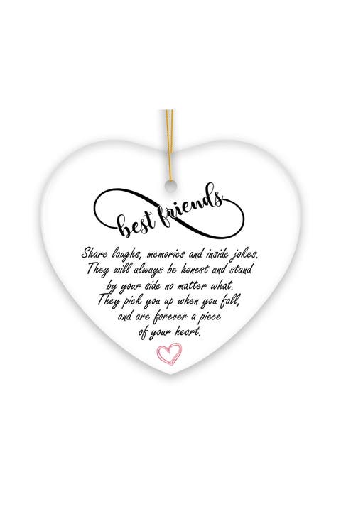 Best Friends Infinity Script Heart Ornament