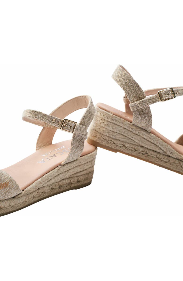 VISCATA Farella Canvas Espadrille Sandal Wedges, Alternate, color, Gold