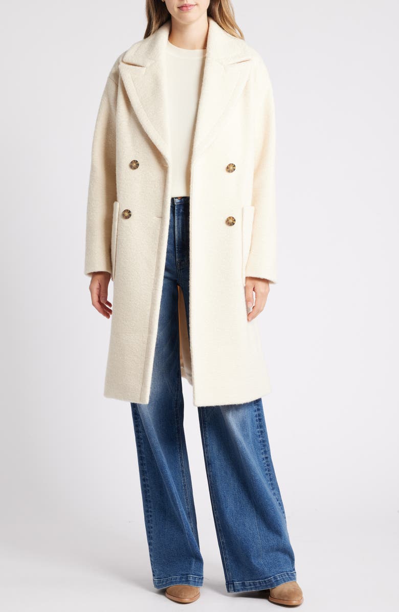 Lucky Brand Bouclé Peacoat, Alternate, color, Cream