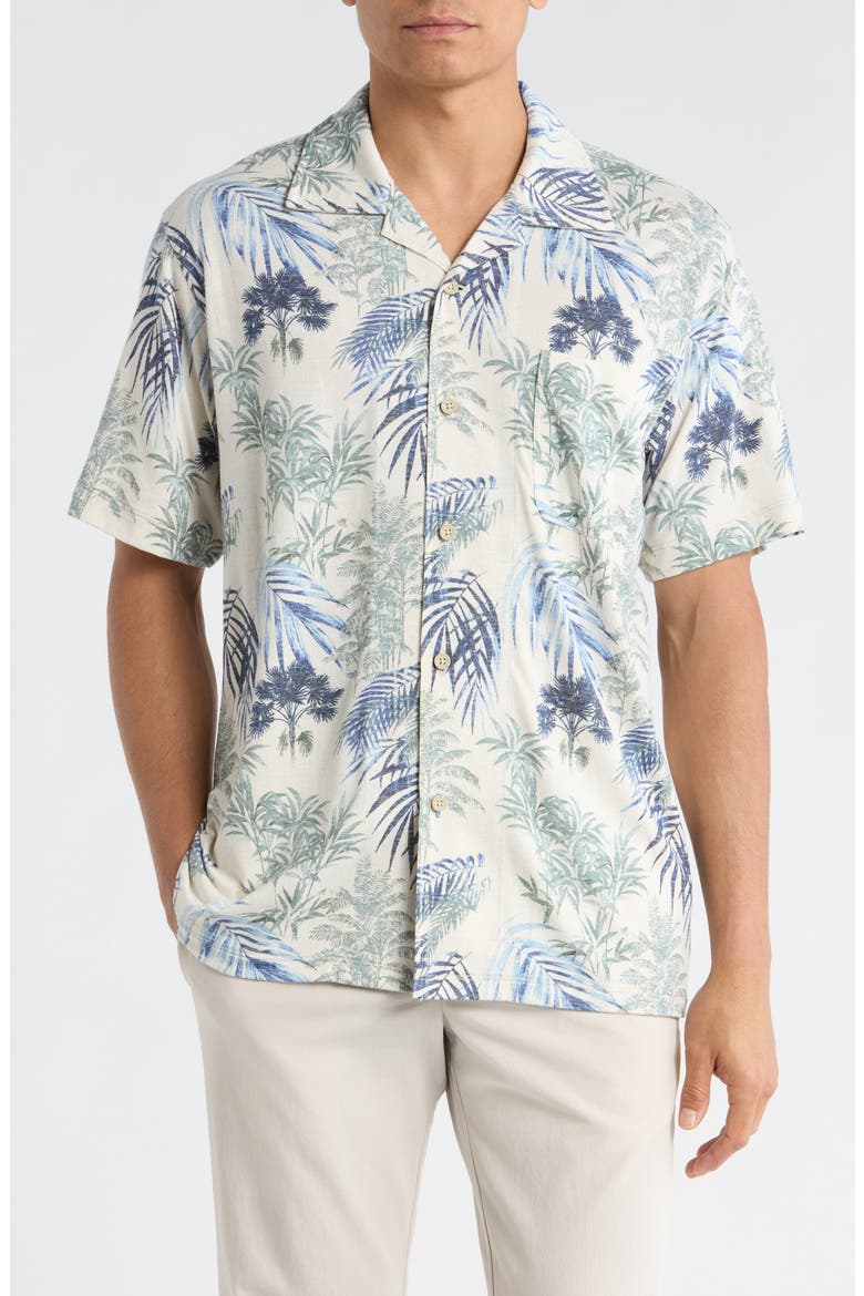 Vista Mar Bravo Beach IslandZone® Knit Camp Shirt, Main, color, STARBRIGHT
