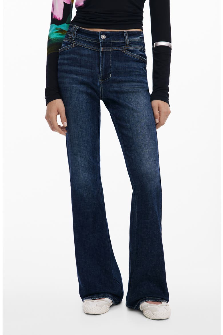 Flare Leg Jeans, Main, color, DARK BLUE