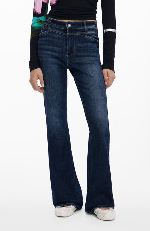 Desigual Flare Leg Jeans In Blue