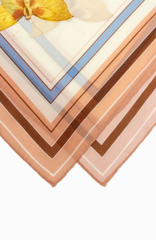 Bond & Grace Garrulous Flowers Art Scarf In Yellow