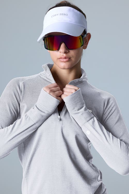 Cozy Zero Tech Merino Classic Fit Half Zip Long Sleeve Top In Glacier Gray