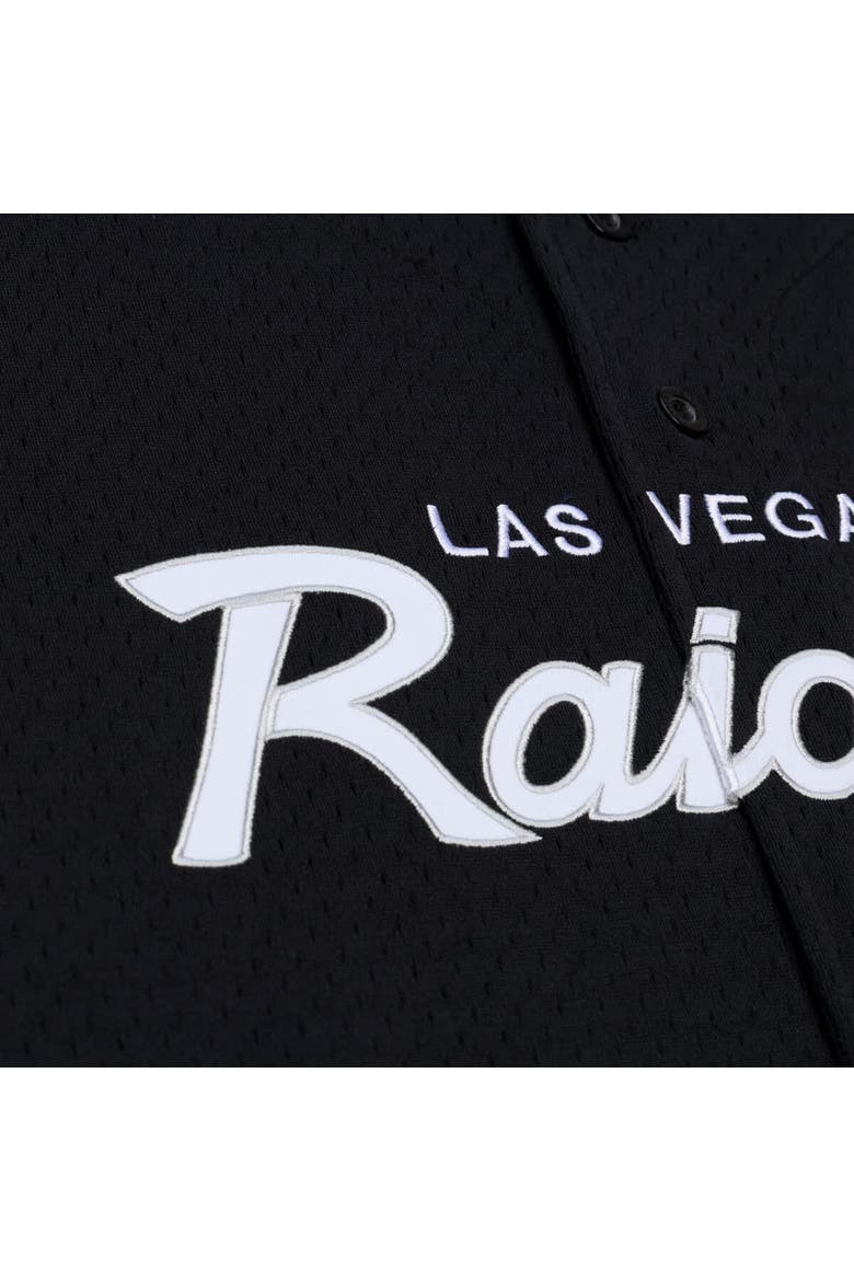 Men's Mitchell & Ness  Black Las Vegas Raiders Head Coach Mesh Full-Button Fashion Jersey, Alternate, color, Black