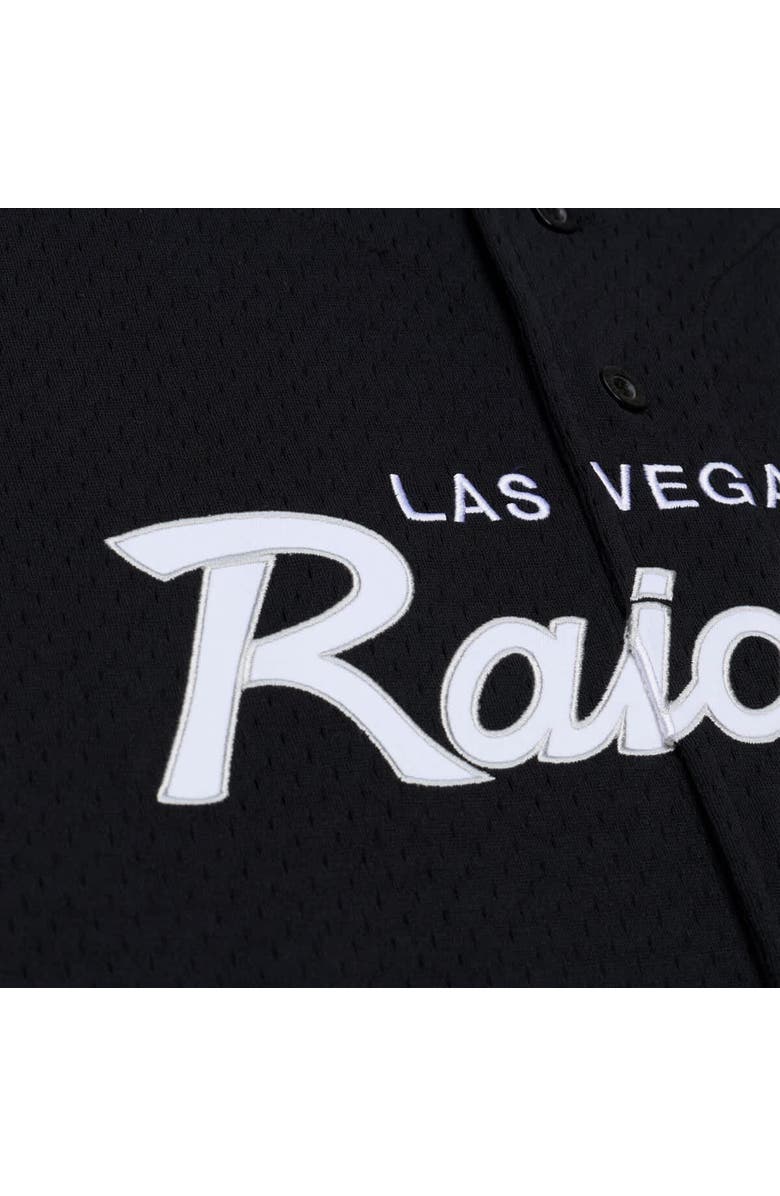 Mitchell & Ness Men's Mitchell & Ness  Black Las Vegas Raiders Head Coach Mesh Full-Button Fashion Jersey, Alternate, color, Black