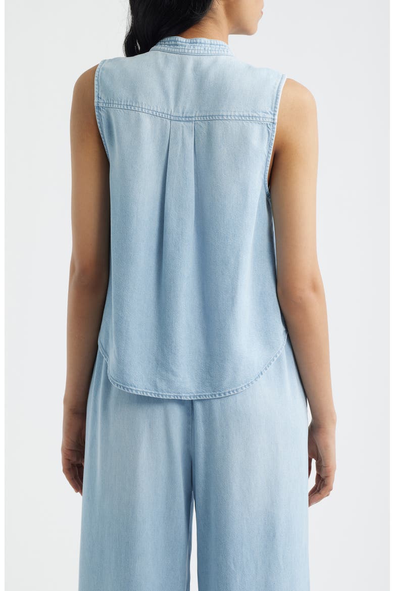 Sleeveless Denim Shirt, Alternate, color, COOL CAPRI WASH