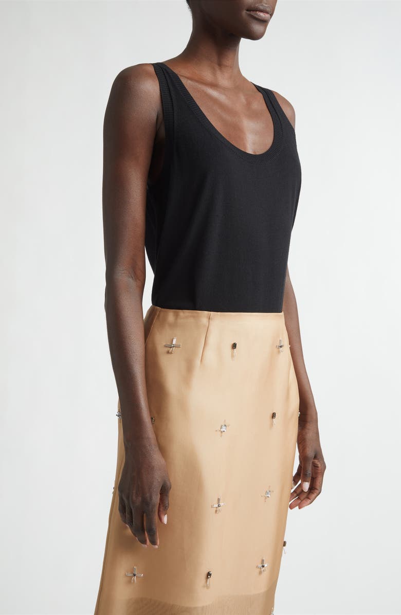 Lafayette 148 New York Scoop Neck Merino Wool Sweater Tank, Alternate, color, Black