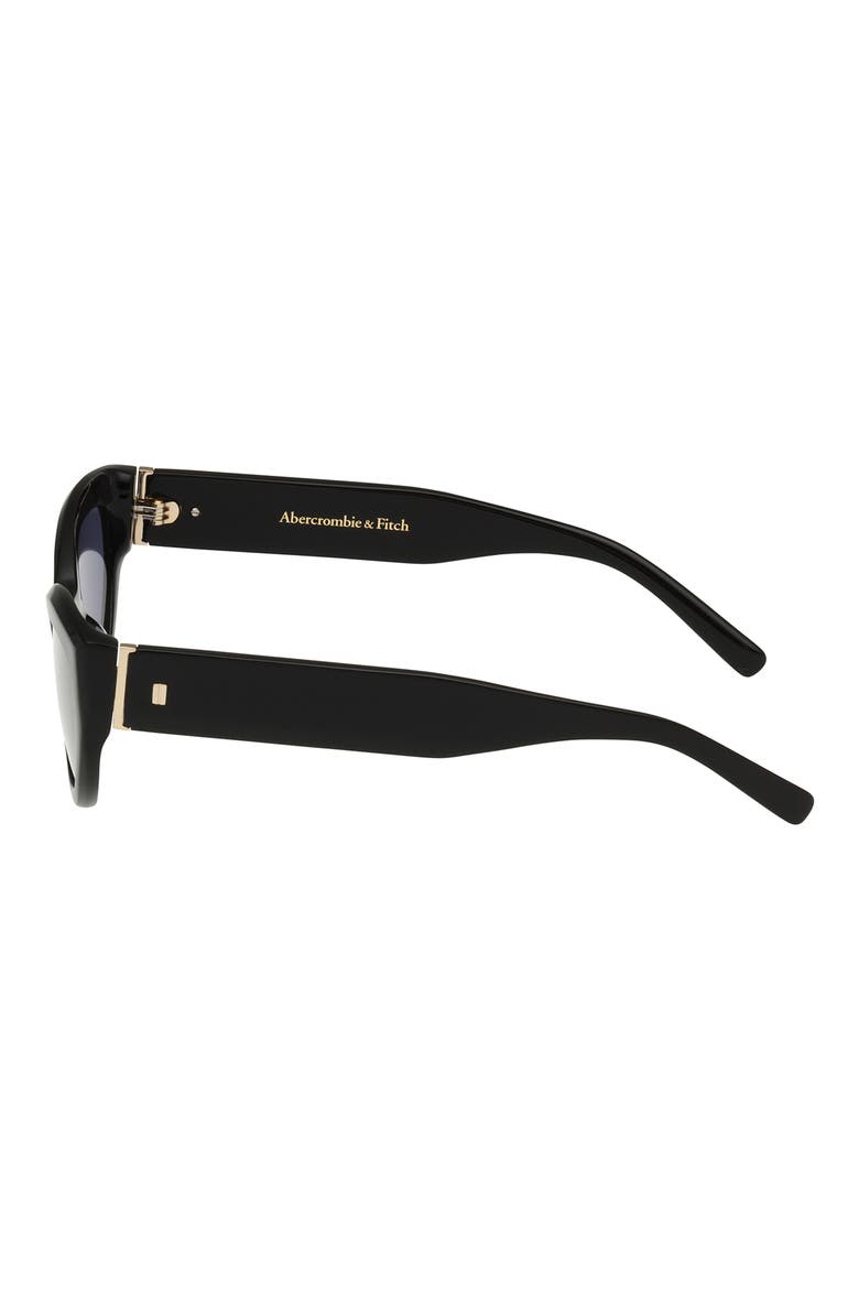 52mm Cat Eye Sunglasses, Alternate, color, SHINY BLACK / SMOKE LENS