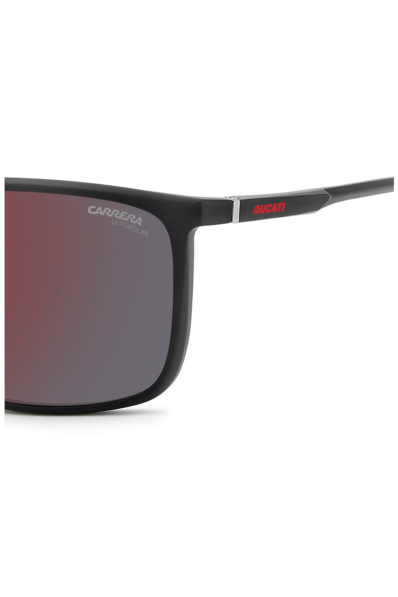 Carduc 071/S 59mm Polarized Rectangular Sunglasses, Alternate, color, MATTE BLACK/ REDSP PZ HCAR