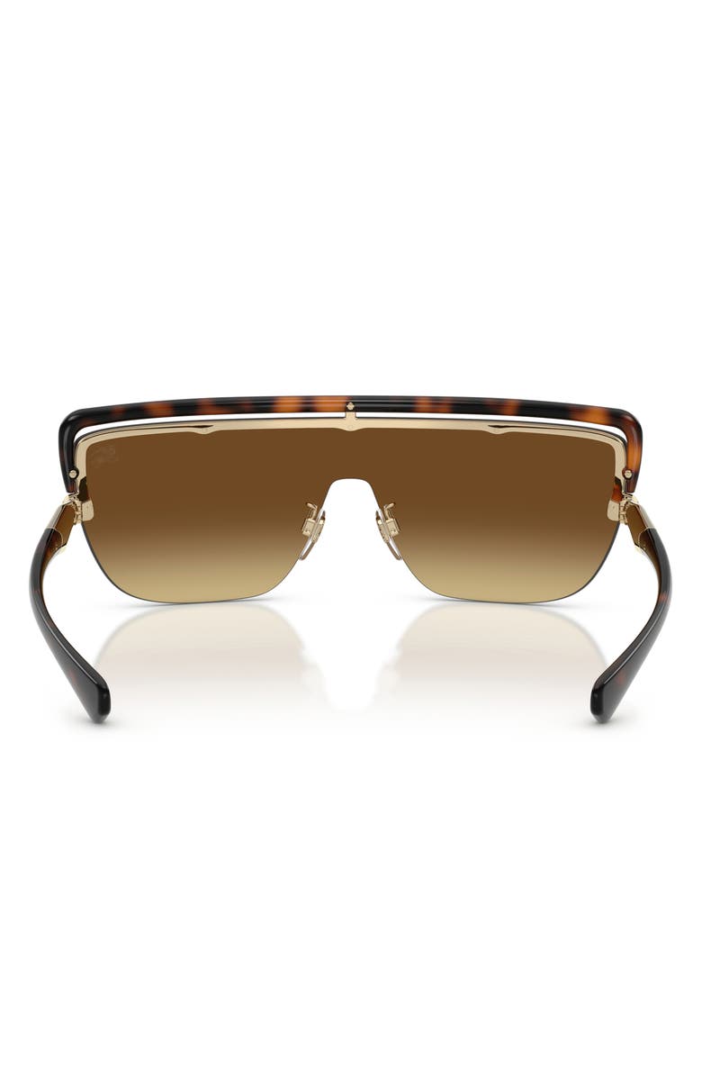 Burberry 144m Rectangular Shield Sunglasses, Alternate, color, Dark Havana / Brown Gradient