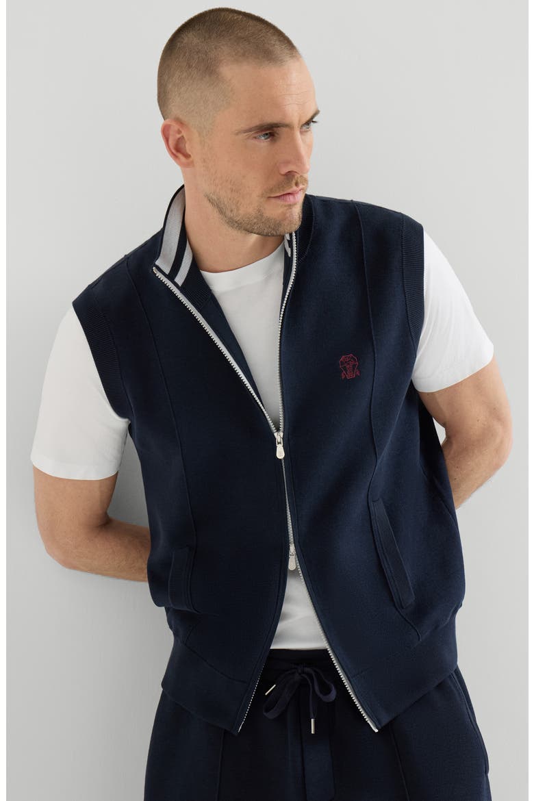 Double knit vest, Alternate, color, Blue