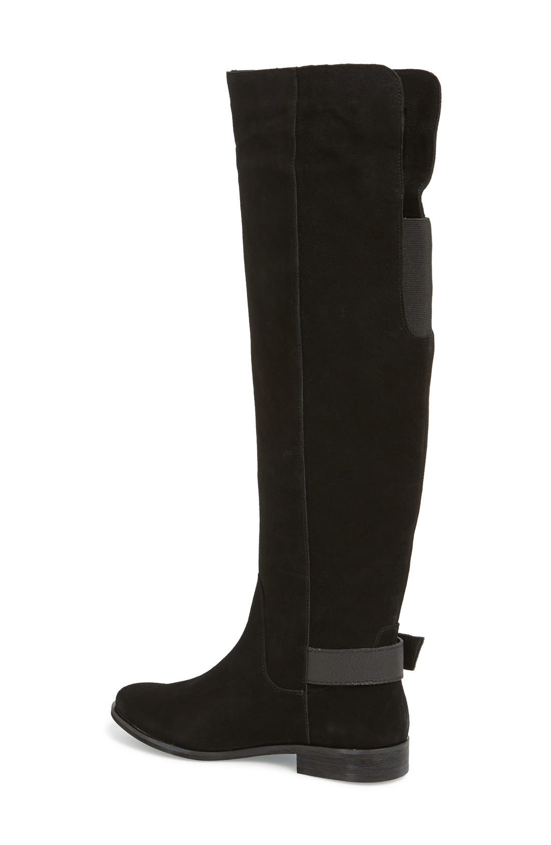 'Polly' Over the Knee Boot, Alternate, color, BLACK SUEDE