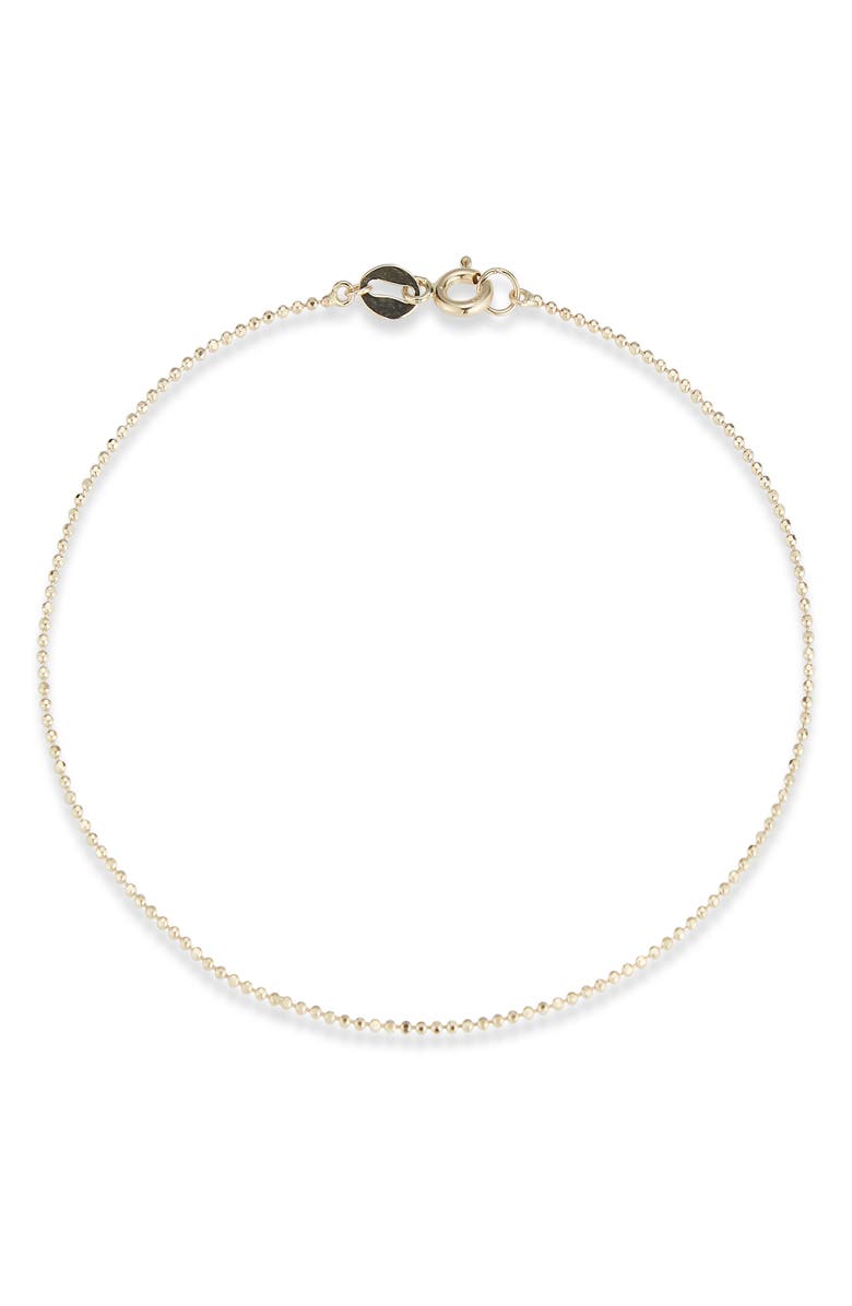 Ember Fine Jewelry Ball Anklet, Main, color, Gold