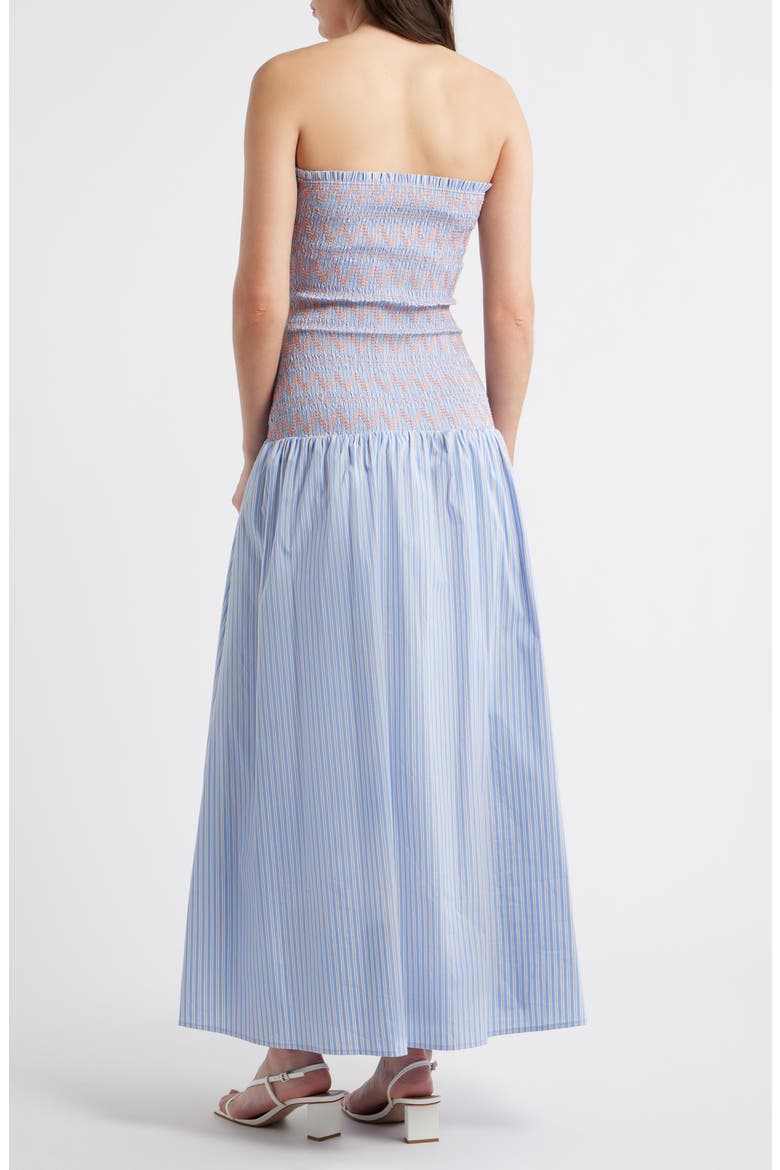 Eleni Smocked Strapless Maxi Dress, Alternate, color, BLUE MULTI