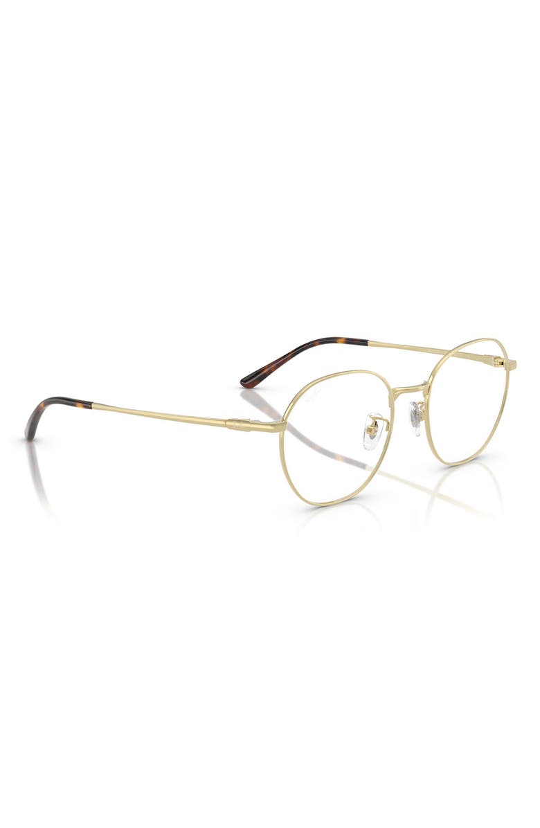 Ray-Ban 52mm Square Optical Glasses, Alternate, color, Pale Gold
