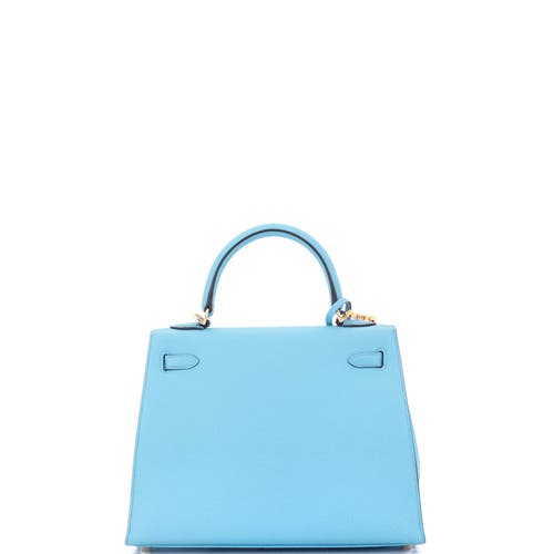 Pre-owned Hermes Hermes Kelly Handbag Blue Epsom With Gold Hardware 25 In Blue