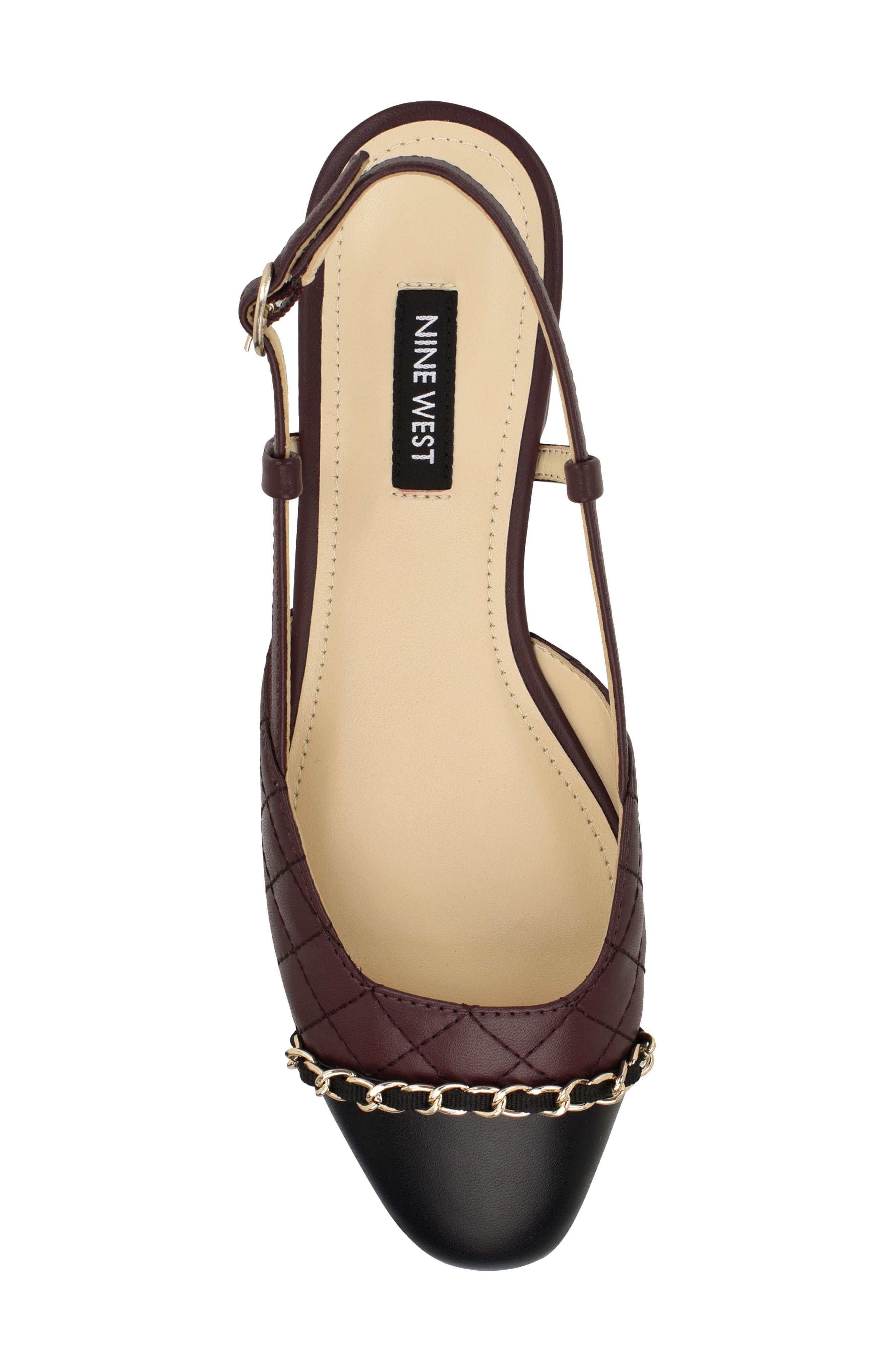 Charme Slingback Cap Toe Pump, Alternate, color, DARK RED