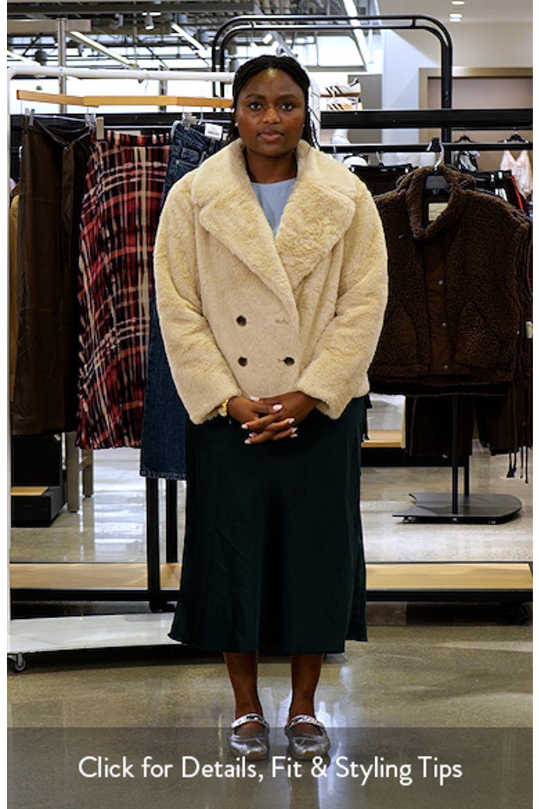 Double Breasted Faux Fur Peacoat video