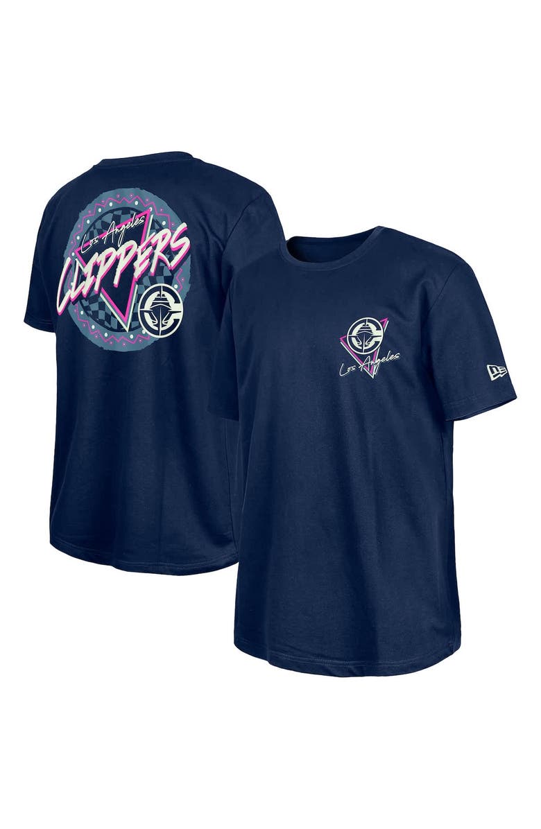New Era Navy LA Clippers Glow-in-the-Dark T-Shirt, Alternate, color, Navy