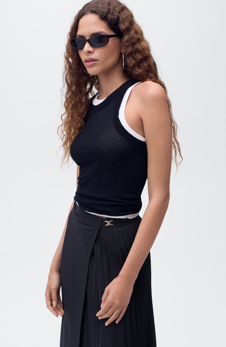 MANGO Pleated Crossover Maxi Skirt, Alternate, color,