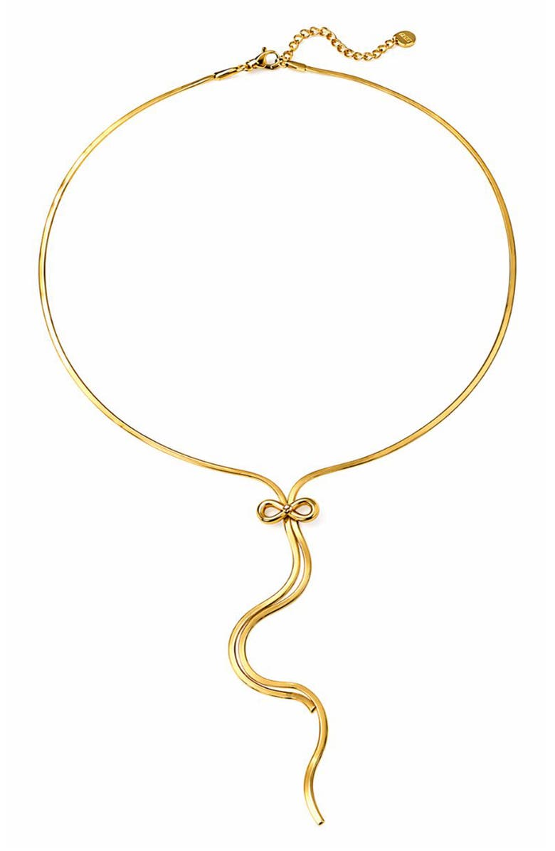 REBL Bow Lariat Necklace, Alternate, color, 