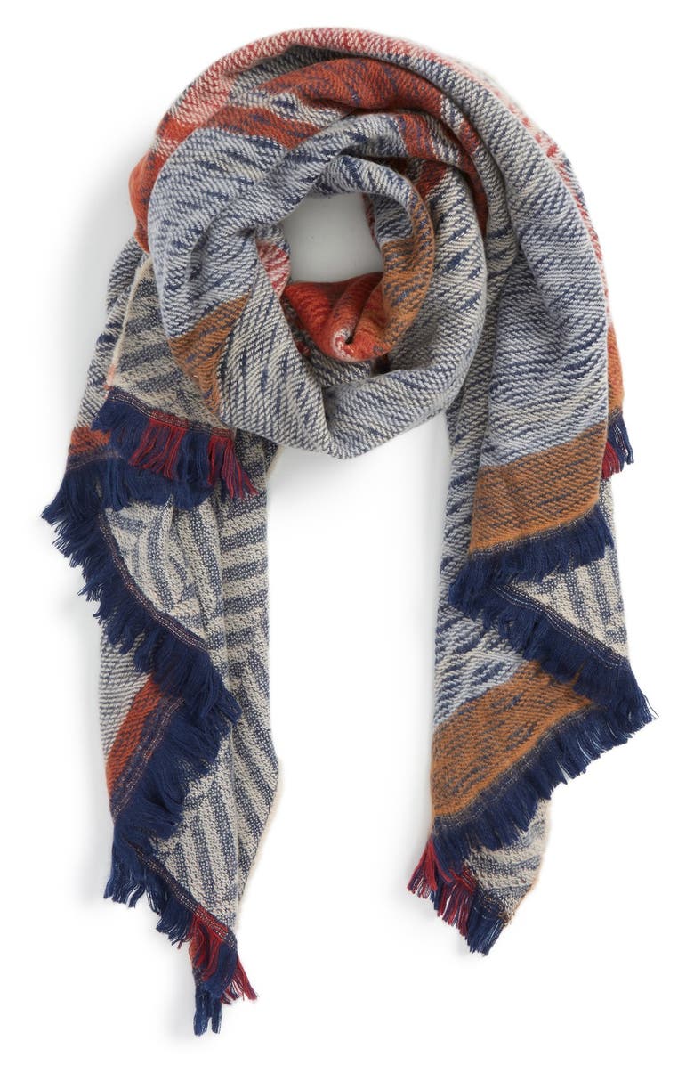 Sole Society Reversible Blanket Scarf, Main, color,