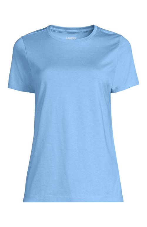Shop Lands' End Relaxed Supima Cotton Crew Neck T-shirt In Bermuda Blue