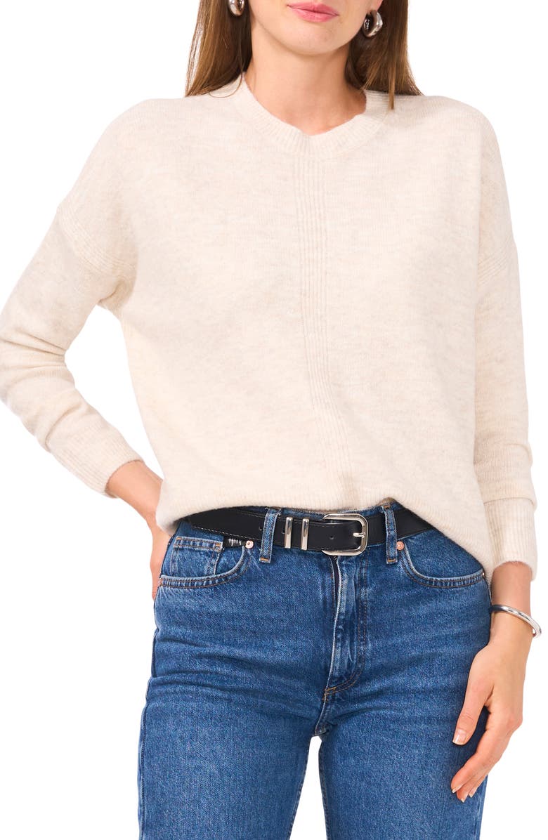 Vince Camuto Cropped Crewneck Sweater, Main, color, Malted
