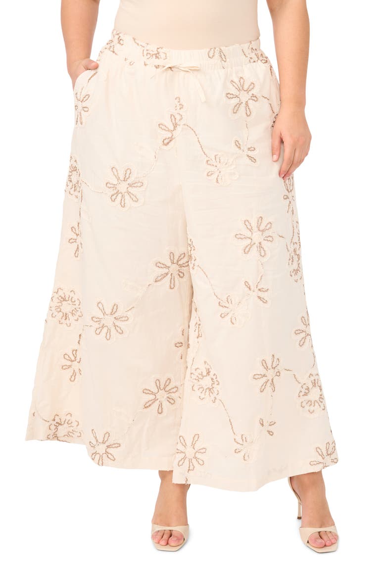 Elastic Waist Wide Leg Crop Pants, Main, color, NEW IVORY