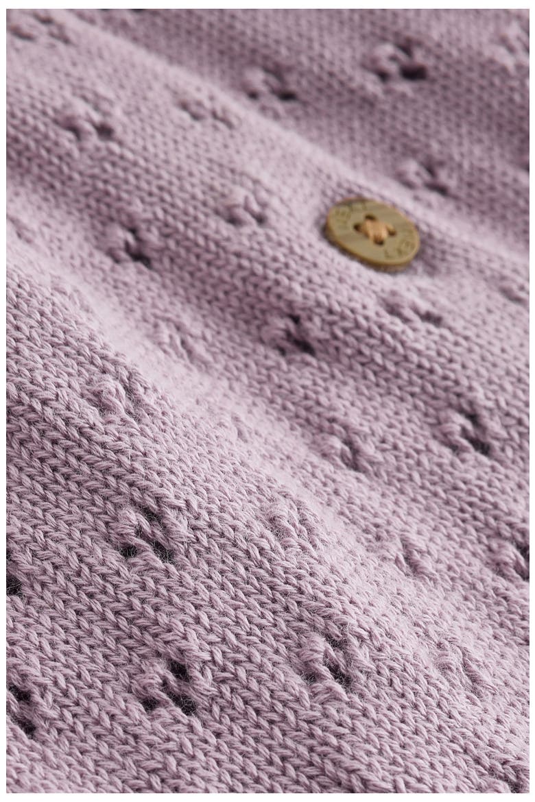 Kids' Textured Pointelle Cotton Knit Dress, Alternate, color, PURPLE